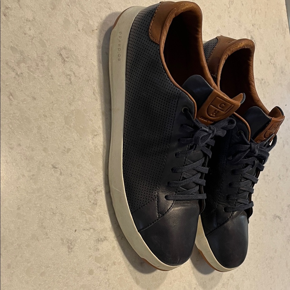 Cole Haan Navy and Brown Grandpro Leather Sneakers 13